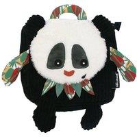 Les Deglingos Corduroy Backpack - Rototos the Panda in Black | Size: 18 m