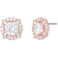 Anne Klein Jewellery Women's Pave Halo Stud Earrings - Rose Gold & Crystal