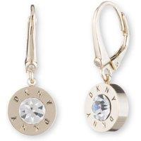 DKNY Women's Logo Crystal Drop Earrings - Gold & Crystal