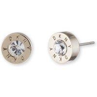 DKNY Women's Logo Crystal Stud Earrings - Silver & Crystal in Gold