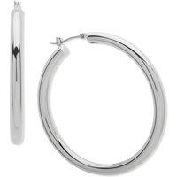 DKNY Women's 50mm Large Thick Hoop Earrings - Gold in Silver