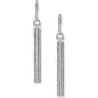 DKNY Women's Pave Crystal Linear Earrings - Silver & Crystal