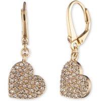 DKNY Women's Heart Drop Earrings with Crystal - Gold & Crystal