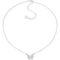 DKNY Women's Pave Crystal Butterfly Pendant - Silver & Crystal