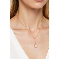 MODISHION Women's Elegant Teardrop Pendant Necklace with Sparkling Zircon in Rose Gold | Size: Adjustable