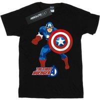 Captain America Women's The First Avenger Boyfriend T-Shirt in Black | Size: Medium