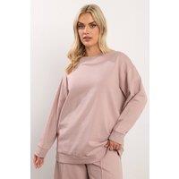 Yours Women's Crew Neck Sweatshirt in Light Pink | Size: 18
