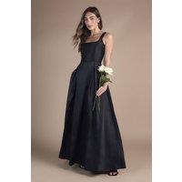 Coast Women's Scoop Neck Full Skirted Twill Bridesmaid Dress in Black | Size: 12