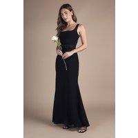 Coast Women's Square Neck Bow Detail Crepe Maxi Bridesmaid Dress in Black | Size: 12