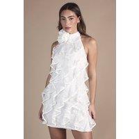 Coast Women's Lace Frill Mini Bridal Dress in Ivory | Size: 14
