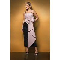 Coast Women's Strapless Sequin Maxi Dress with Contrast Satin Bow in Black | Size: 14