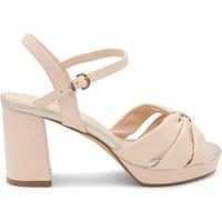 Paradox London Women's Wide Fit 'Nerita' Platform Heeled Sandals in Nude | Size: 9E