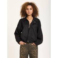 House of Holland Women's Black Oversized Faux Suede Jacket