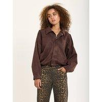House of Holland Women's Brown Oversized Faux Suede Jacket