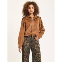 House of Holland Women's Camel Oversized Faux Suede Jacket