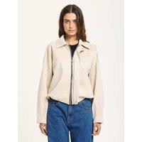 House of Holland Women's Beige Oversized Faux Suede Jacket