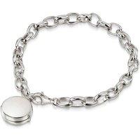 LOVELOX Lockets Women's Links Round Locket Bracelet in Silver
