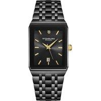 STHRLING Original Men's Empire Edge 45mm Quartz Rectangular Watch - Stainless Steel Bracelet in Black