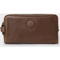 OSPREY LONDON Men's The Compass Leather Washbag in Tan