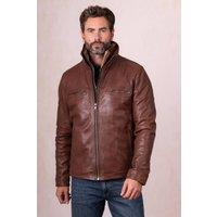 Lakeland Leather Men's 'Gosforth' Leather Coat in Tan | Size: 42