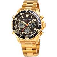 Akribos Men's Gilded Abyss 44mm Smart Quartz Diver in Gold