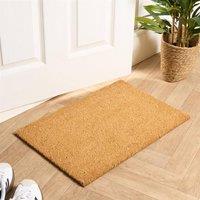 OHS Plain Natural Non Slip Coir Mat Doormat Rug in Brown | Size: 40 x 60 cm