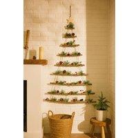 Neo Wooden Hanging Wall Christmas Tree in Brown