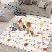 Kidoola Reversible Large Baby Play Mat, Giraffe & Road in White | Size: 200 cm x 100 cm