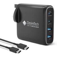 Desiretech Laptop Charger with Cable Fast Charging Compact Safe Compatible in Black