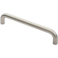 Loops Round D Bar Pull Handle 22mm Dia 300mm Fixing Centres Satin Stainless Steel in Metallics