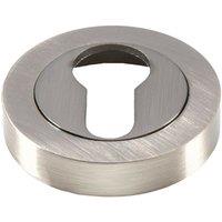 Loops 50mm Euro Profile Round Escutcheon Concealed Fix Satin Nickel Keyhole Cover in Metallics