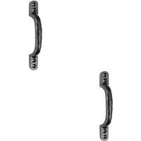 Loops 2x Forged Iron Hotbed Pull Handle 132 x 16mm Black Antique Door Handle