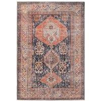 Kukoon Terracotta Blue Distressed Persian Style Non Slip Washable Low Pile Rug | Size: 80 cm x 150 cm