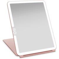 LUNA London Eclipse Travel Mirror | LED Lighted Rechargeable Vanity Makeup Mirror in Rose Gold | Size: 1 Pack