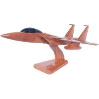 netfurniture F-15 Eagle Wooden Jet Premium Display Model in Brown