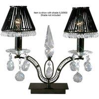 Netlighting Tara Table Lamp 2 Light Black Chrome Crystal