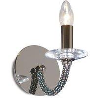 Netlighting Elena Wall Lamp Switched 1 Candle Light Black Chrome Crystal
