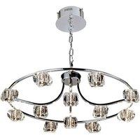 Netlighting Polana Pendant Round 12 Light G4 Polished Chrome NOT LEDCFL Compatible in Grey