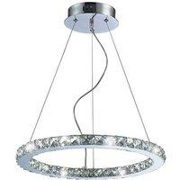 Netlighting Galaxy Pendant Round Small 27W LED 6000K Polished ChromeCrystal in Grey