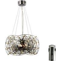 Netlighting Atria Pendant 3 Light E27 LEDs & Remote Control Stainless Steel in Grey