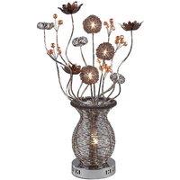 Netlighting (DH) Calista Table Lamp 4 Light G4 BrownCrystal NOT LEDCFL Compatible in Grey