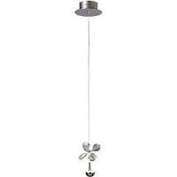 Netlighting Aviva Ceiling Pendant 1 Light 4000K LED Polished Chrome Crystal in Grey