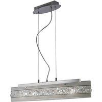 Netlighting Cosmic Ceiling Pendant Bar 5 Light Polished Chrome Glass Crystal in Grey
