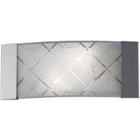 Netlighting Aries Flush Wall Lamp 2 Light Polished Chrome Glass in Grey