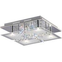 Netlighting Chisora Flush Ceiling 5 Light Polished Chrome Glass Crystal in Grey
