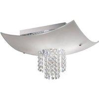 Netlighting Nyla Flush Ceiling 5 Light Polished Chrome Glass Crystal in Grey