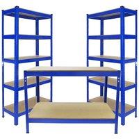 Monstershop Monster Racking 2 x T-Rax 75cm Blue & Metal Storage Workbench