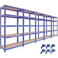 Monstershop 5 x T-Rax 90cm Blue Racking & Bay Connectors