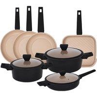 Gr8 Home Casamema 10 Pcs Black Carbon Steel Cookware Set