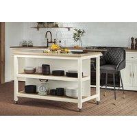 Baumhaus Kitchen Island (Cream) Open with Breakfast Bar in Cream